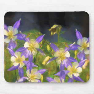Colorado Blue Columbine Painting - Originele Kunst Muismat