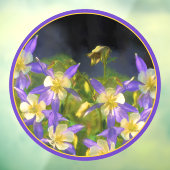 Colorado Blue Columbine Painting - Originele Kunst Raamsticker (Vel 3)
