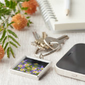 Colorado Blue Columbine Painting - Originele Kunst Sleutelhanger (Zijkant)