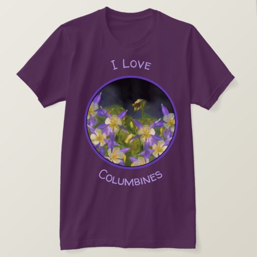 Colorado Blue Columbine Painting - Originele Kunst T-shirt (Design voorkant)