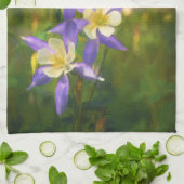 Colorado Blue Columbine Painting - Originele Kunst Theedoek (Gevouwen)
