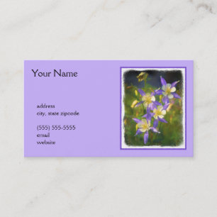 Colorado Blue Columbine Painting - Originele Kunst Visitekaartje