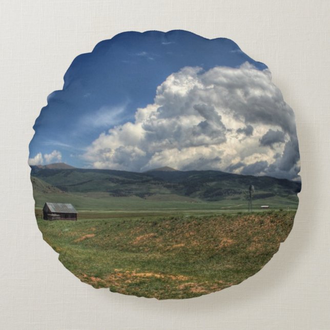 Colorado Boerderij Rond Kussen (Voorkant)