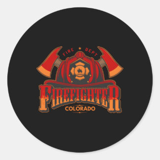 Colorado brandweerman voor vuur of helm ronde sticker