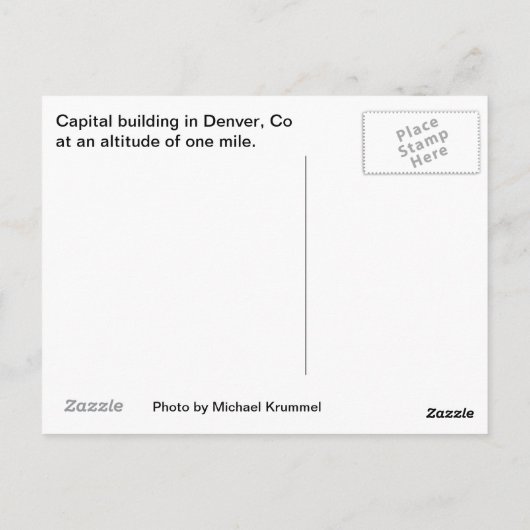 Colorado Briefkaart (Achterkant)