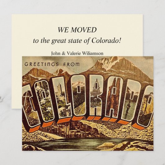 Colorado Briefkaart Bewegende Aankondiging (Voorkant / Achterkant)