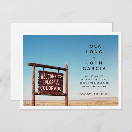 Colorado Bruiloft Bewaar de datum Briefkaart (Voorkant / Achterkant)