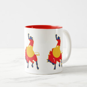 Colorado Bucking Bronco Cowboy Tweekleurige Koffiemok