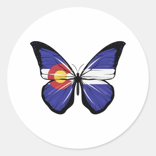 Colorado Butterfly vlag Ronde Sticker (Voorkant)