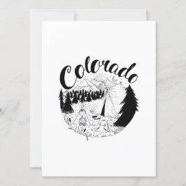 Colorado Camper Buitenshuis Inkt Illustratie Feestdagenkaart