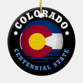 COLORADO CENTENNIAL STATE FLAG KERAMISCH ORNAMENT (Achterkant)