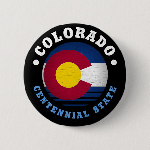 COLORADO CENTENNIAL STATE FLAG RONDE BUTTON 5,7 CM