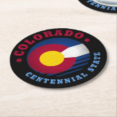 COLORADO CENTENNIAL STATE FLAG RONDE KARTONNEN ONDERZETTER (Gebogen)
