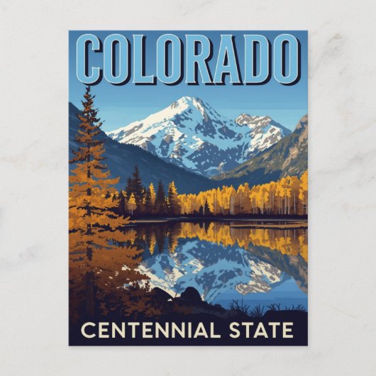Colorado Centennial State Mountain Lake Briefkaart (Voorkant)
