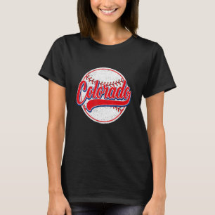 Colorado Cityscape Baseball voor Mannen Vrouwen T-shirt