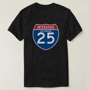 Colorado CO I-25 Interstate Highway Shield - T-shirt