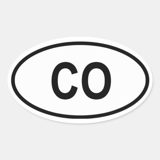 Colorado "CO" Ovale Sticker (Voorkant)