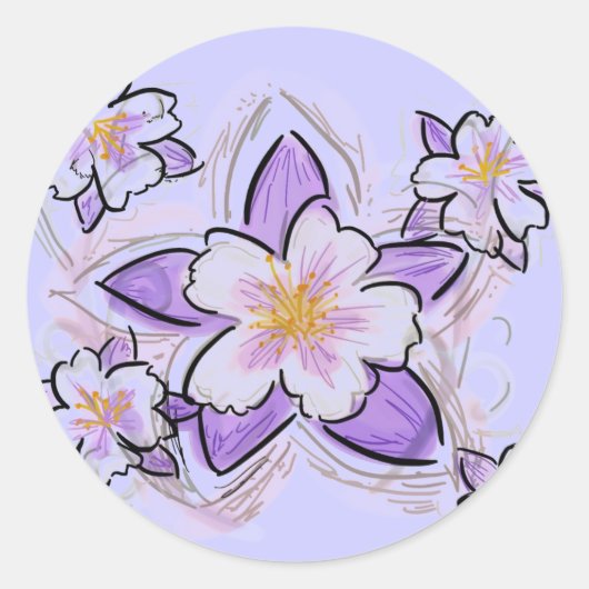 Colorado columbine bloemen stickers (Voorkant)