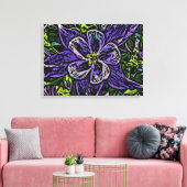 Colorado columbine canvas afdruk (Insitu (Woonkamer))