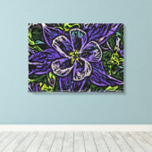 Colorado columbine canvas afdruk (Insitu (Houten vloer))