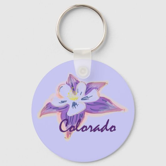 Colorado Columbine flower sleutelhanger (Voorkant)