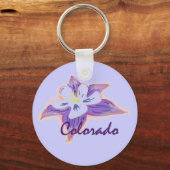 Colorado Columbine flower sleutelhanger (Voorkant)