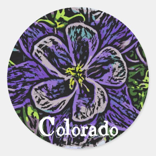 colorado columbine flower sticker (Voorkant)