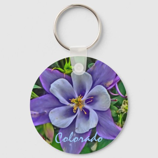 Colorado columbine sleutelhanger (Voorkant)