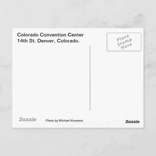 Colorado Convention Centre Briefkaart (Achterkant)