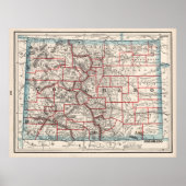 Colorado County County Map (1893) Poster (Voorkant)
