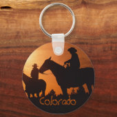 Colorado cowboys op paarden sleutelhanger (Voorkant)