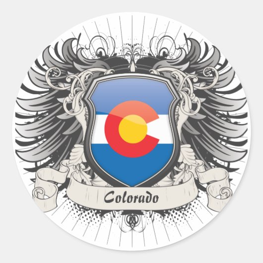 Colorado Crest Ronde Sticker (Voorkant)