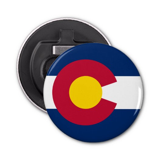 Colorado: De honderdjarige Amerikaanse staatsvlag Button Flesopener (Voorkant)
