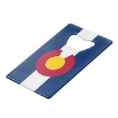 Colorado: De honderdjarige Amerikaanse staatsvlag Creditkaart Flessenopener (Voorkant Gekanteld)