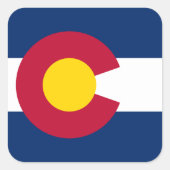 Colorado: De honderdjarige Amerikaanse staatsvlag Vierkante Sticker (Voorkant)