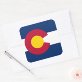 Colorado: De honderdjarige Amerikaanse staatsvlag Vierkante Sticker (Envelop)
