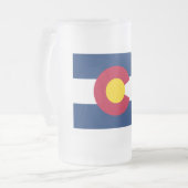 Colorado: De Vlag van de Eeuwfeeststaat VS Matglas Bierpul (Voorkant links)