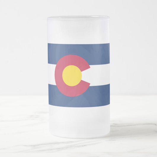 Colorado: De Vlag van de Eeuwfeeststaat VS Matglas Bierpul (Center)