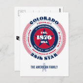 Colorado, Denver, CO, Patriottisch, Monogram Briefkaart (Voorkant / Achterkant)