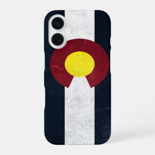 Colorado Donkere Grunge Vlag iPhone 16 Hoesje