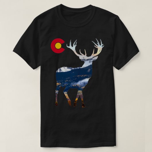 Colorado Elk Deer Flag Hunter Gift Pullove T-shirt (Design voorkant)