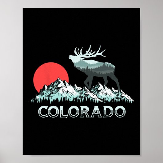  Colorado Elk Hunter Conservation Retro Gra Poster (Voorkant)