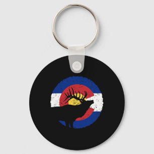 Colorado Elk Hunting T Shirt Co State Flag Hunter Sleutelhanger