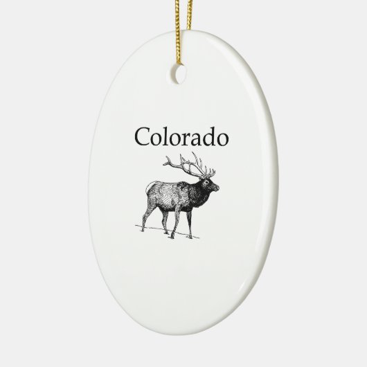 Colorado Elk (lijnkunst) Keramisch Ornament (Links)