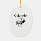 Colorado Elk (lijnkunst) Keramisch Ornament (Voorkant)