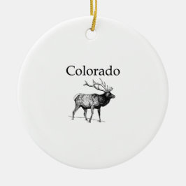 Colorado Elk (lijnkunst) Keramisch Ornament