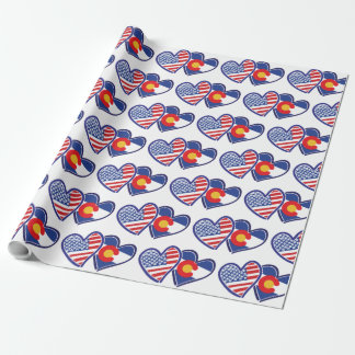 Colorado en Amerikaanse vlag Cadeaupapier