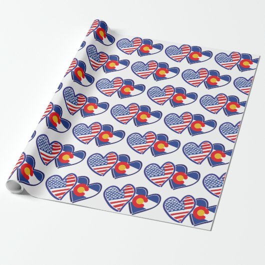 Colorado en Amerikaanse vlag Cadeaupapier (Uitgerold)
