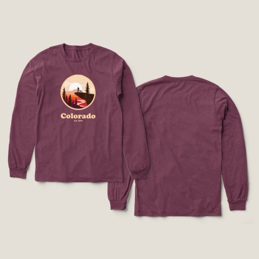 Colorado Est 1876 Tri-Blend Long Sleeve T-Shirt (Voorkant /achterkant)