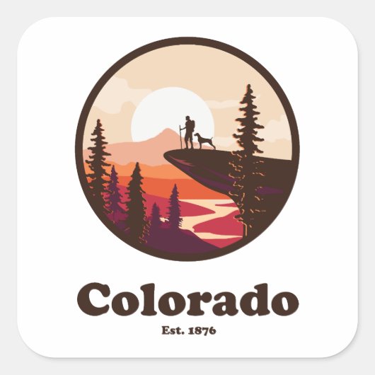 Colorado Est 1876 Vierkante Sticker (Voorkant)